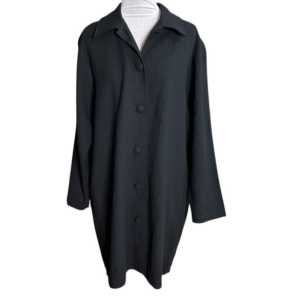 Eileen Fisher Women’s Lightweight Black Wool Coat Jacket. Size Medium - Picture 1 of 6